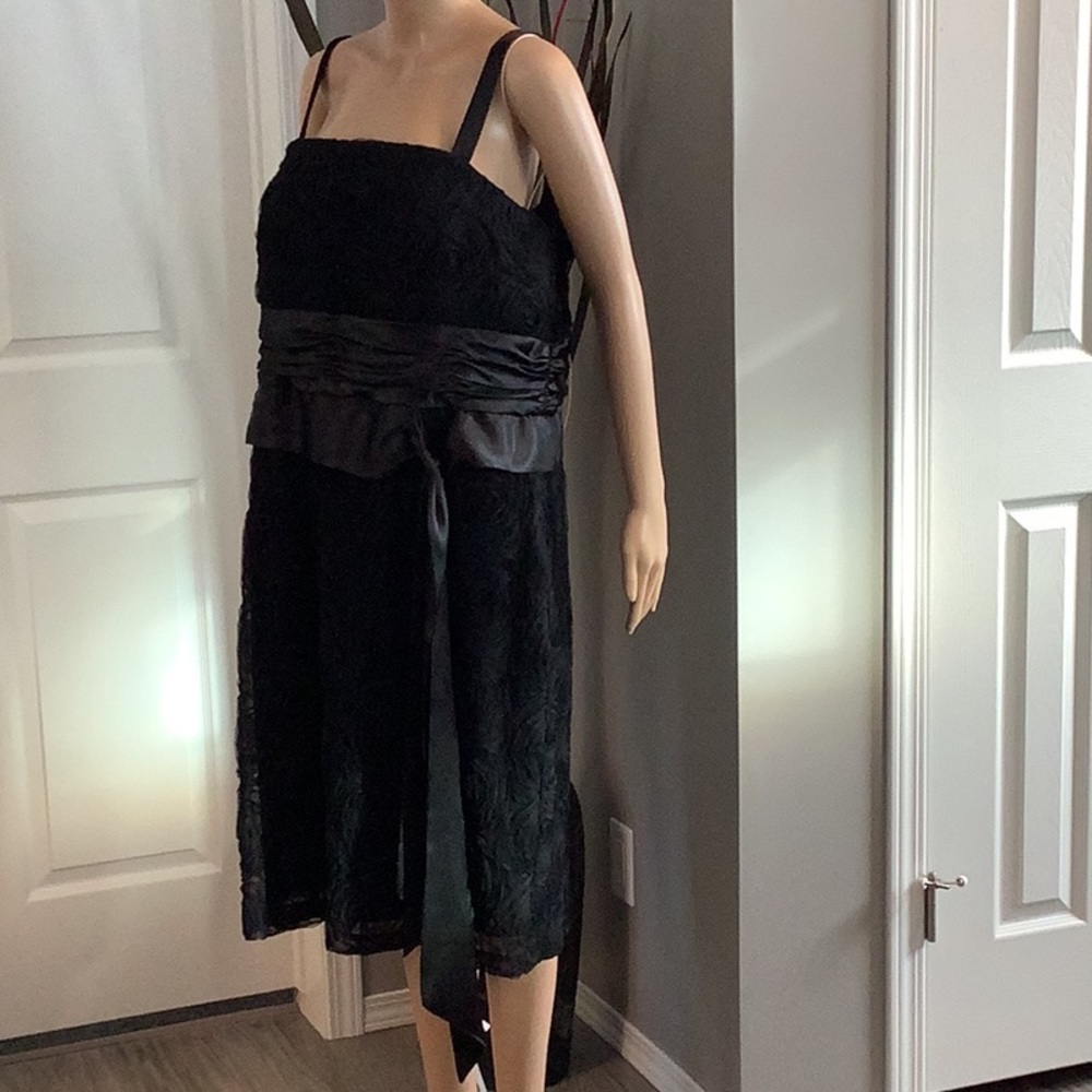 Glamorous…LAURAPLUS.  Black, satin strap, evening dress.   Sizw18W